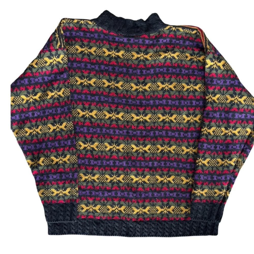 Vintage Knit Sweater - Multicolor Fair Isle - M - Picture 3 of 7